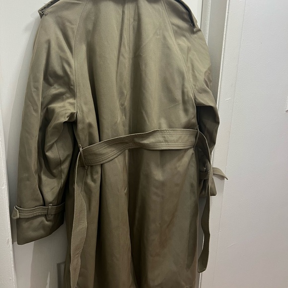 Vtg Invertere Coat Mens Sz 44 medium Olive green trench  Over Alpaca - Picture 8 of 8